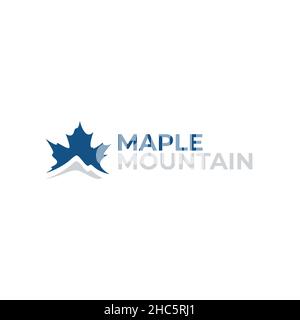 Modern simple design MAPLE MOUNTAIN logo design Stock Vector