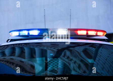 A police unit responds to the scene of an emergency. Stock Photo