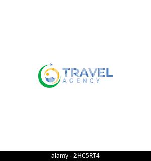 Modern flat colorful TRAVEL AGENCY logo design Stock Vector