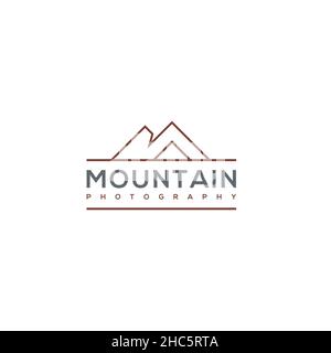 Modern flat simple design MOUNTAIN logo design Stock Vector