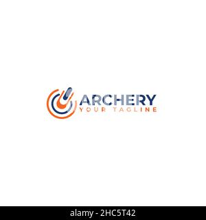 Modern flat simple design ARCHERY logo design Stock Vector