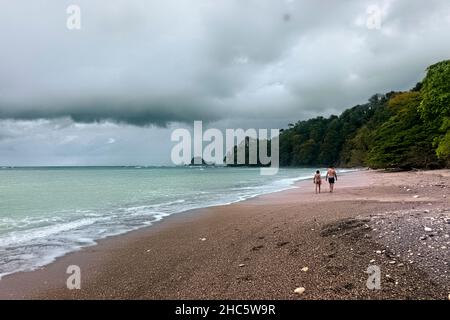 Wild beach at the edge of Cabo Blanco Nature Reserve,, Costa Rica Stock Photo