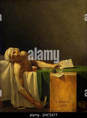 The Death of Marat painting by Jacques Louis David Stock Photo