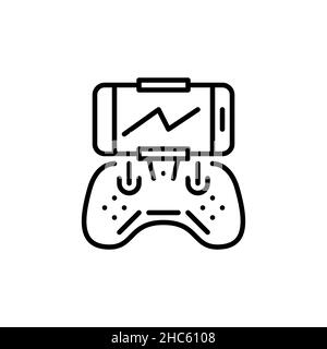 Drone ground control using a gamepad. Pixel perfect, editable stroke icon Stock Vector