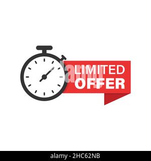 https://l450v.alamy.com/450v/2hc62nb/limited-offer-label-icon-in-flat-style-discount-banner-with-clock-vector-illustration-on-isolated-background-sale-sign-business-concept-2hc62nb.jpg