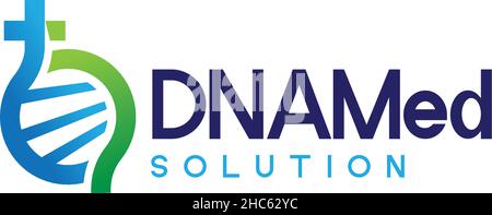 Modern colorful DNAMED SOLUTION gen logo design Stock Vector