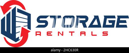 Modern design STORAGE RENTALS garage logo design Stock Vector