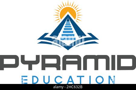 Modern design PYRAMID EDUCATION sun logo design Stock Vector