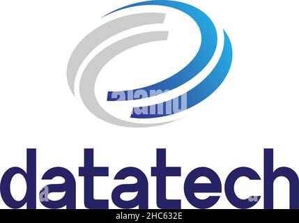 Modern simple DATATECH circle future logo design Stock Vector