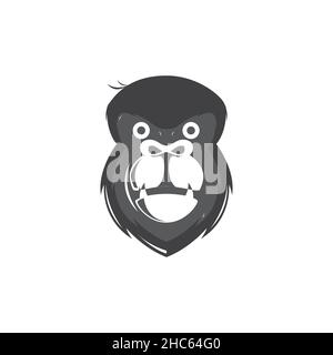 face gorilla shocked logo design vector graphic symbol icon sign illustration creative idea Stock Vector