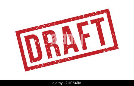 Draft Rubber Stamp. Red Draft Rubber Grunge Stamp Seal Vector Illustration Stock Vector
