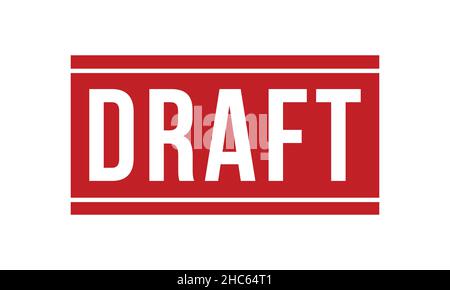 Draft Rubber Stamp. Red Draft Rubber Grunge Stamp Seal Vector Illustration Stock Vector