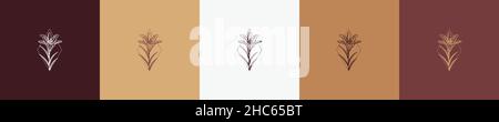 floral vintage nature element shape logo template Stock Vector