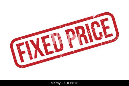 Fixed price Rubber Stamp. Red Fixed price Rubber Grunge Stamp Seal Vector Illustration - Vector Stock Vector