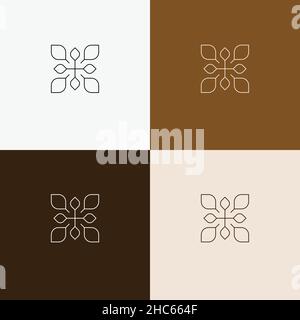 minimal line art symbol and icon for logo template Stock Vector