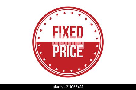 Fixed price Rubber Stamp. Red Fixed price Rubber Grunge Stamp Seal Vector Illustration - Vector Stock Vector