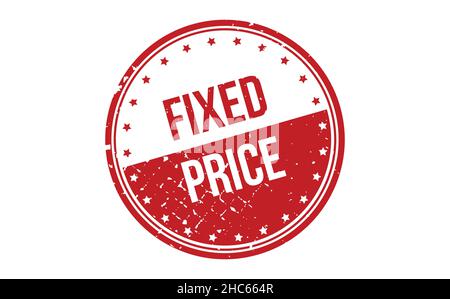 Fixed price Rubber Stamp. Red Fixed price Rubber Grunge Stamp Seal Vector Illustration - Vector Stock Vector