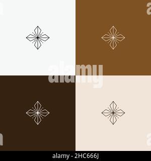 minimal line art symbol and icon for logo template Stock Vector
