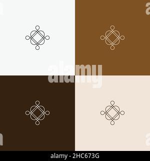 minimal line art symbol and icon for logo template Stock Vector
