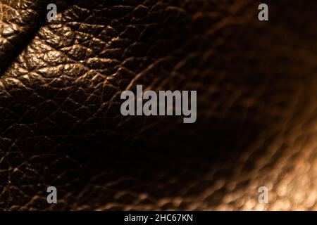 Texture of dark brown leather Stock Photo