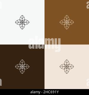 minimal line art symbol and icon for logo template Stock Vector