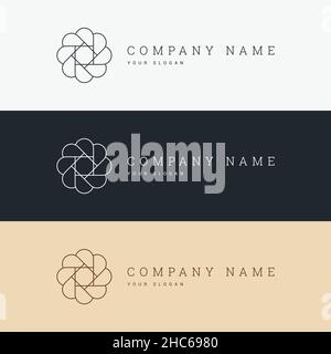 minimal elegant logo template and line art icon Stock Vector