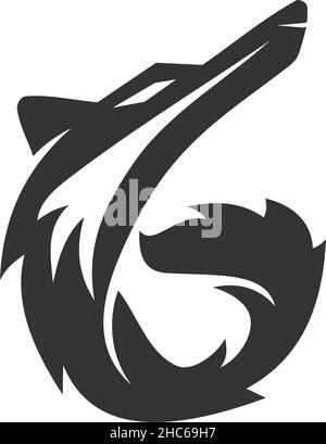 Wolf initial G Illustration Icon Brand Isolated Stock Vector