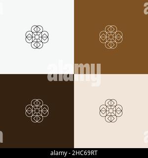 minimal line art symbol and icon for logo template Stock Vector