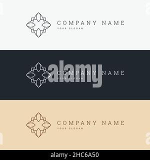 minimal elegant logo template and line art icon Stock Vector Image ...