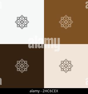 minimal line art symbol and icon for logo template Stock Vector