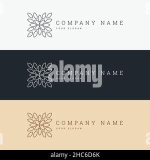minimal elegant logo template and line art icon Stock Vector