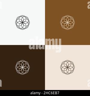 minimal line art symbol and icon for logo template Stock Vector
