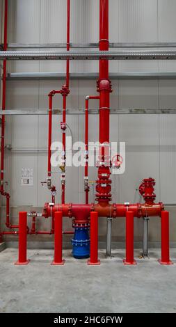 Fire sprinkler system pipes Stock Photo