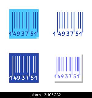 Barcode icon set in flat and line style. Digital identifier. Vector illustration. Stock Vector
