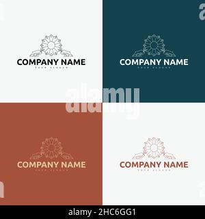 line art minimal multipurpose logo template retro Stock Vector