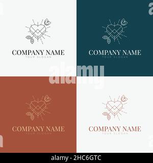 line art minimal multipurpose logo template retro Stock Vector
