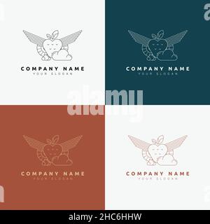 line art minimal multipurpose logo template retro Stock Vector