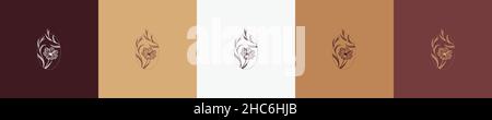 floral vintage nature element shape logo template Stock Vector