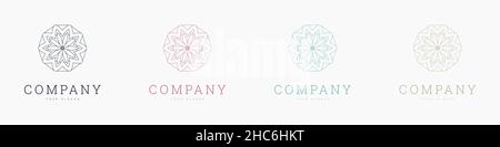 creative mandala vector logo template brand retro Stock Vector