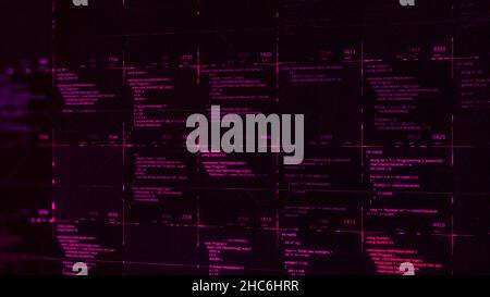 Hacker stealing data, abstract digital data on black screen background. Concept of cyber security of the system under attack, computer screen with hac Stock Photo