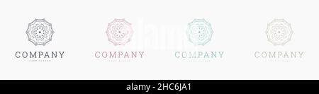 creative mandala vector logo template brand retro Stock Vector