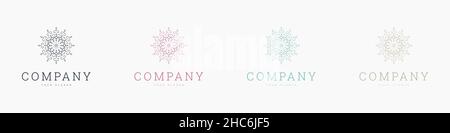 creative mandala vector logo template brand retro Stock Vector
