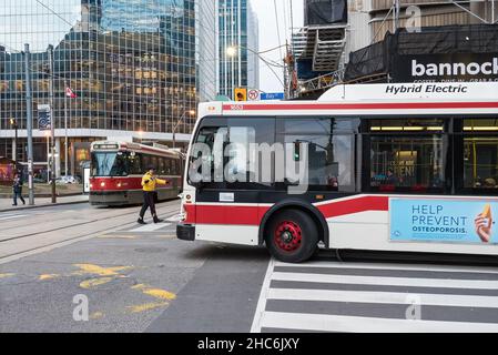 Toronto, Canada - December 9, 2015: Scenes from the Taxi drivers protest against Uber X. Stock Photo