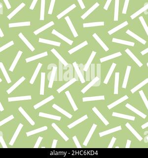 White cute rectangles hand drawn elements seamless pattern. Vector abstract illustration Stock Vector