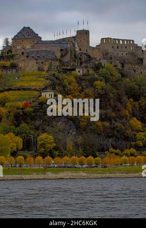 Rheinfels Fortress near St. Goar and St. Goarshausen on the Middle ...