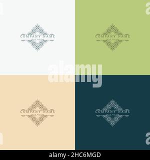 badge mosaic vintage creative logo template design Stock Vector
