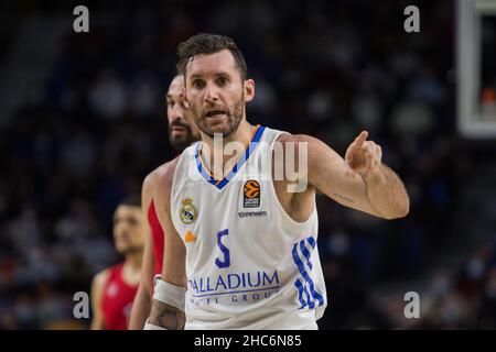 Madrid, Spain. 23rd Dec, 2021. Rudy Fernández during Real Madrid victory over CSKA Moscow (71 - 65) in Turkish Airlines Euroleague regular season (round 17) celebrated in Madrid (Spain) at Wizink Center. December 23rd 2021. (Photo by Juan Carlos García Mate/Pacific Press/Sipa USA) Credit: Sipa USA/Alamy Live News Stock Photo