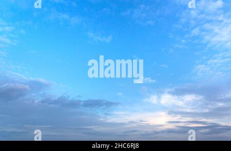 blue sky with white, soft clouds, background Stock Photo