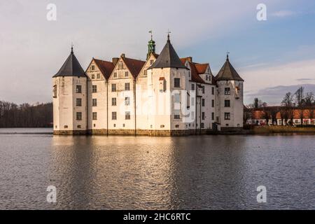 Famous german water castle Gluecksburg in northern Germany (in german language 'Glücksburg'), Schleswig-Holstein, Germany Stock Photo