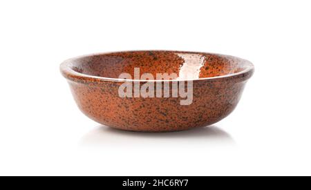 clay plate isolated on a white background Stock Photo